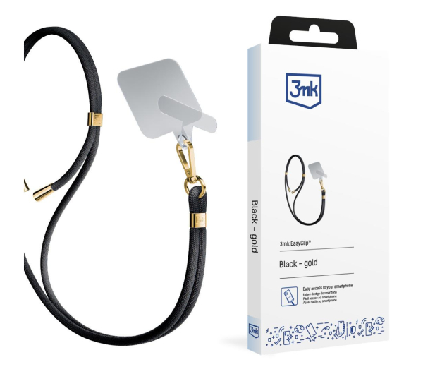 3mk Sznurek do Etui EasyClip Black (gold) - 1267319 - zdjęcie 2